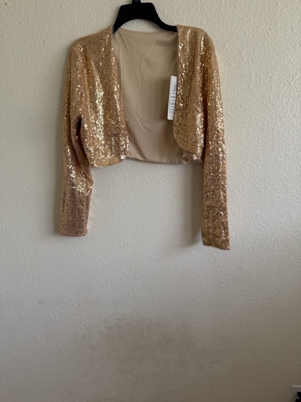 Sequin Cropped Bolero Shrug - Champagne
